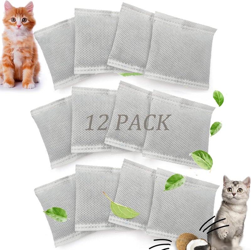 PurifyLogix 12 Pack Universal Odor Eliminator for Hooded Cat Litter Box, Natural Activated Charcoal Filters Refills, Cat Toilet Odor Control Replacement for Automatic Litter Box - Image 1
